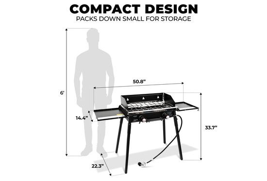 The All-American Cookout Bundle: Princeton 2 Burner Stove + Tank Cover
